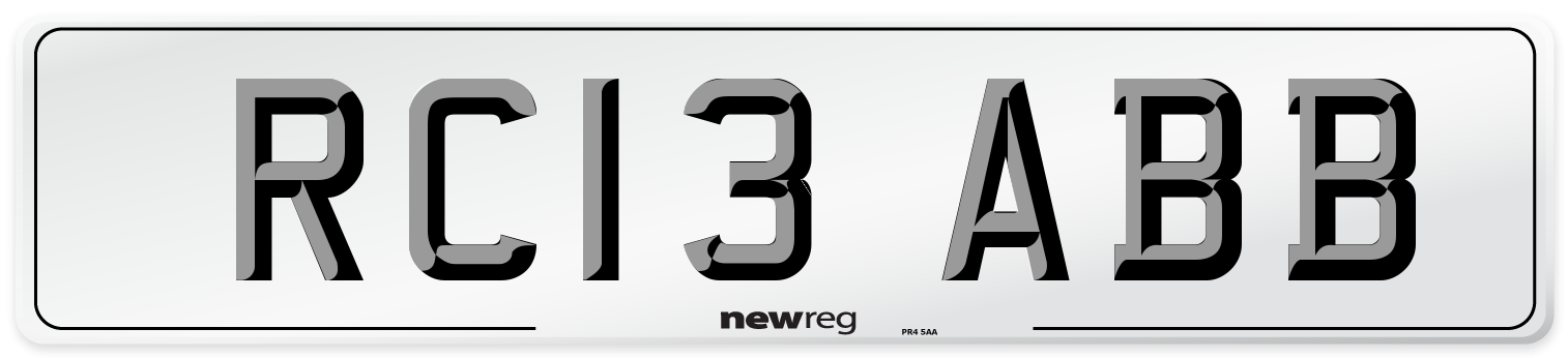 RC13 ABB Number Plate from New Reg